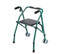 Mobility Walker en posición vertical, andador para personas mayores, silla de baño ligera con asiento acolchado, andador plegable con ayuda de intercambio de ruedas (color: verde) (verde) (verde)