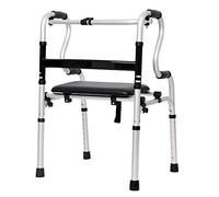 Mobility Walker - Marcos de seguridad para inodoro, andador de aluminio ligero con asiento, marco plegable para caminar ancho con altura ajustable estrella de luz
