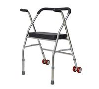 Mobility Walker Medical - Andador médico de dos ruedas con asiento, marco de pie, carrito para ancianos, caminante plegable, ayuda para caminar, estrella de luz