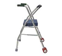 Mobility Walker Medical - Andador médico de dos ruedas con asiento, marco de pie, carrito para ancianos, caminante plegable, ayuda para caminar, estrella de luz