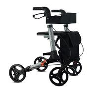 Mobility Walker Pasamanos portátil Freno de Mano Independiente Ajustable Carrito de Compras para Anciano, aleación de Aluminio, 3 Colores