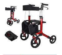 Mobility Walker Silla compacta de plegado rápido Silla de ruedas manual, ambos utilizan los frenos para personas mayores andador de cuatro ruedas, rodillos de aleación de aluminio, andadores estándar