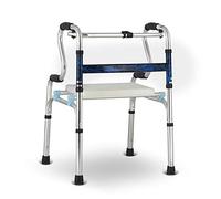 Mobility Walker - Silla de ducha de baño con asiento acolchado, andador de aluminio ligero plegable para adultos mayores bariátricos, marco de caminar, soporte antideslizante, altura ajustable (#2)