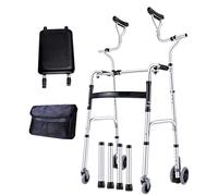 Mobility Walker Walker para personas mayores de 4 ruedas, portátil, ligero, plegable, asistente de paso para personas mayores, asistente de apoyo axilar, ayuda para discapacitados, caminantes par
