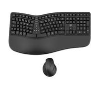 MOBILKTY Lab - Ergo C30W - Combo Teclado + ratón inalámbrico ergonómico - AZERTY, reposamuñecas, diseño ergonómico, inclinación Ajustable del Teclado, dpi Ajustable - Windows