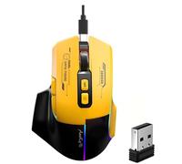 mobiproduct Ratón inalámbrico para juegos, ergonómico con 3 DPI ajustables hasta 1600, 7 teclas programables, luces de respiración RGB, compatible con laptop, Chromebook, PC, escritorio, Mac, portátil