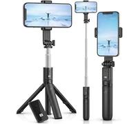 Mobitel Trípode Bluetooth para selfie con control remoto de rotación de 360°, soporte plegable y extensible para teléfono, para iPhone, Samsung y otros teléfonos inteligentes, perfecto para vlogs de