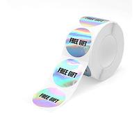 Mobiusea Creation Rollo de etiqueta engomada del agradecimiento del cliente | Pegatinas holográficas para suministros de embalaje de pequeñas empresas | 1.5 pulgadas | 500 etiquetas para envío, correo electrónico y sellos de sobres