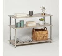 MOBLEKIT | Estantería 3 Niveles 80×38.5×56 cm, Estantería Baja de Madera y Acero con Baldas Amplias, Mueble de Almacenaje Metálico para Libros, Cocina o Salón, Librería Auxiliar Práctica y Funcional