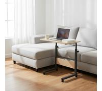 MOBLEKIT | Mesa Auxiliar Regulable con Ruedas 60x40x65-89 cm, Escritorio Portátil de Madera y Metal para Sofá o Cama, Altura Ajustable, Mesa Auxiliar con Ruedas Giratorias