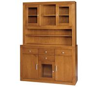 Moblit Alacena de Tres Puertas Realizada en Madera de Pino Maciza Color Cerezo Claro Serie Kalpe Medidas (187x130x42) cm (AltoXAnchoXFondo) Robusta y Duradera