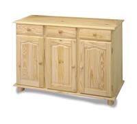 MOBLIT Aparador, Pino Macizo. Serie Canet. Medidas 86x42 cm, (AltoxFondo) (130 de Ancho, Sin barnizar)