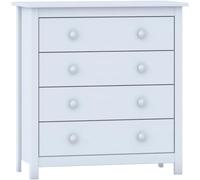 MOBLIT Cómoda Tabac, Madera de Pino Macizo, Serie Alme, Medidas: 78.5x75x35 cm, (AltoXAnchoXFondo) Robusta y Duradera. (Blanco Lavado)