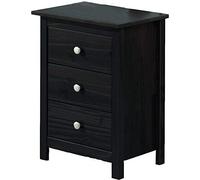 Moblit Mesita de Tres cajones Madera de Pino Macizo Color Wengue Seria Alme Medidas (63 x 43 x 35) cm (AltoxAnchoxFondo)