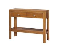 Moblit Recibidor Consola con Dos Cajones Realizado en Madera de Pino Maciza Serie Kalpe Color Cerezo Medidas (85x105x35) cm (altoxAnchoxFondo) Robusta y Duradera