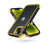 MobNano Funda iPhone 14, Funda iPhone 13 Antigolpes Transparente Capa Silicona Bumper Case para iPhone 13 14 360 Grados Completa Protectora Funda - Negro/Amarillo
