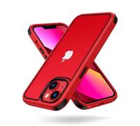 MobNano Funda iPhone 14, Funda iPhone 13 Antigolpes Transparente Capa Silicona Bumper Case para iPhone 13 14 360 Grados Completa Protectora Funda - Rojo/Negro