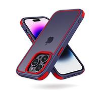 MobNano Funda iPhone 14 Pro Antigolpes Transparente Capa Silicona Bumper Case para iPhone 14 Pro 360 Grados Completa Protectora Funda - Morado Rojo