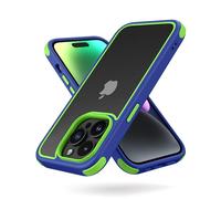 MobNano Funda iPhone 14 Pro Antigolpes Transparente Capa Silicona Bumper Case para iPhone 14 Pro 360 Grados Completa Protectora Funda - Azul/Verde