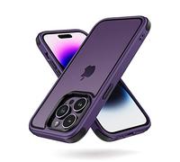 MobNano Funda iPhone 14 Pro Antigolpes Transparente Capa Silicona Bumper Case para iPhone 14 Pro 360 Grados Completa Protectora Funda - Morado/Negro