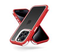 MobNano Funda iPhone 15 Pro Antigolpes Transparente Capa Silicona Bumper Case para iPhone 15 Pro 360 Grados Completa Protectora Funda - Rojo/Blanco