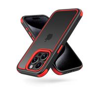 MobNano Funda iPhone 15 Pro MAX Antigolpes Transparente Capa Silicona Bumper Case para iPhone 15promax 360 Grados Completa Protectora Funda - Rojo