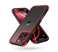 MobNano Funda iPhone 16 Pro Antigolpes Transparente Capa Silicona Bumper Case para iPhone 16 Pro 360 Grados Completa Protectora Funda - Negro/Rojo
