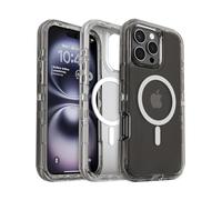 MobNano Funda magnética transparente para iPhone 16 Pro Max, color negro