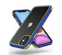 MobNano Funda para iPhone 11, Silicona Transparente PC/TPU Bumper Antigolpes Caso para iPhone 11 - Amarillo-Verde/Azul