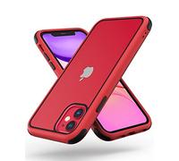 MobNano Funda para iPhone 11, Silicona Transparente PC/TPU Bumper Antigolpes Caso para iPhone 11 - Negro/Rojo