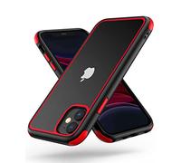 MobNano Funda para iPhone 11, Silicona Transparente PC/TPU Bumper Antigolpes Caso para iPhone 11 - Rojo/Negro