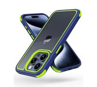 MobNano Funda para iPhone 15 Pro Max, multicolor, a prueba de golpes, a prueba de caídas, funda trasera transparente, no amarillea, azul/verde
