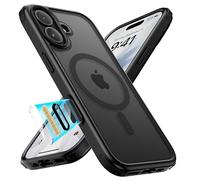 Mobnano Funda para iPhone 17, compatible con MagSafe, funda transparente con anillo magnético, protector multicolor a prueba de golpes, no amarillea, funda delgada para hombres y mujeres, color negro
