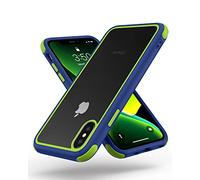 MobNano Funda para iPhone X,Funda para iPhone XS,Funda para iPhone 10,Silicona Transparente PC/TPU Bumper Antigolpes Caso para iPhone XS X Amarillo Verde Azul