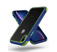 MobNano Funda para iPhone XR Silicona Transparente PC/TPU Bumper Antigolpes Caso para iPhone XR Azul/Amarillo-Verde