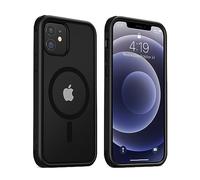 MobNano Magnética Funda iPhone 12, Funda iPhone 12 Pro [MagSafe Soporte] [10FT Protección] Antigolpes Transparente Capa Silicona Bumper Carcasa para iPhone 12 12pro Case Protectora Funda - Negro