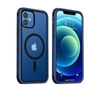 MobNano Magnética Funda iPhone 12, Funda iPhone 12 Pro [MagSafe Soporte] [10FT Protección] Antigolpes Transparente Capa Silicona Bumper Carcasa para iPhone 12 12pro Case Protectora Funda - Azul