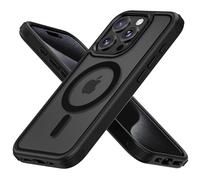 MobNano Magnética Funda iPhone 15 Pro [Compatible con MagSafe] [10FT Protección] Antigolpes Transparente Capa Silicona Bumper Carcasa para iPhone 15pro Case Protectora Funda - Negro