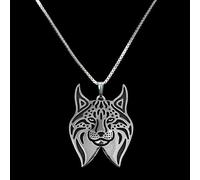 MOBSAN Collar Colgante Joyas Collar de Lince Retro Europeo y Americano, Collar con Colgante de Lince de Aceite de Gota para Mujer a la Moda Cumpleaños La Fiesta Regalo