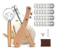 mobumeia 23pcs Cortador de Masa de Pan, Cuchilla Panadero con 20 Cuchillas para Panadería Kit de Herramienta de Corte de Pan de Acero Inoxidable Ideal para Baguettes, Masa, Pan Casero y Repostería