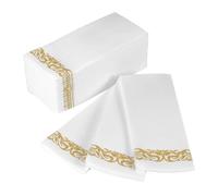 MOBUTOFU 100 Unidades Servilletas y Plegadas Doradas de 40x30 Cm, Gruesas de Papel Elegantes y Desechables para Mantener el Área de Comedor Impecable para Restaurante y Bodas