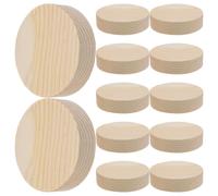 MOBUTOFU 12 Piezas Piezas Redondas de Madera de Pino para Manualidades DIY Superficie Lisa y Base Estable Ideales para Proyectos Artísticos y Decoración