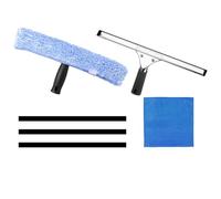 MOBUTOFU 1juego Limpiacristales Profesional con Escobilla Robusta y Paño de Microfibra Limpiaparabrisas Multiusos para Ventanas Espejos Parabrisas y Puertas de Ducha Hogar Oficina y Coche