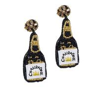 MOBUTOFU 1par Pendientes De Botella De Vino Retro Cuentas y Lentejuelas Joyería Artesanal Para Mujeres y Adolescentes Original Para Festivales y Ocasiones Especiales