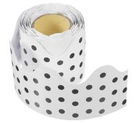 MOBUTOFU 1rollo Pegatina Decorativa para Pizarra Escolar Borde con Diseño de Puntos Negros sobre Fondo Blanco Adhesivo para Decoración de Aula Oficina y Pared para Manualidades y Proyectos