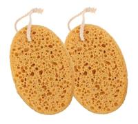 MOBUTOFU 2 Esponjas Exfoliantes para Baño de Cuerpo, Esponja de Doble Cara Naranja de Espuma Polimérica, Secado Rápido y Creación de Espuma Abundante para Ducha