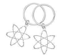 MOBUTOFU 2 llaveros con símbolo científico: llavero de química de laboratorio, llavero con dije de tecnólogo, llavero de físico.