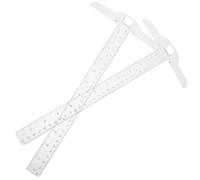 MOBUTOFU 2 Piezas Regla en Forma de T de 30cm de Plástico Doble Escala y Alta Precisión para Dibujo Técnico en Oficina y Hogar