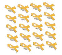 MOBUTOFU 20 Piezas Broches de Cinta de de Esmalte Metálico de Solapa Creativas para Campañas Benéficas y Eventos de Donación Color Amarillo Diseño Duradero y Versátil para Actividades