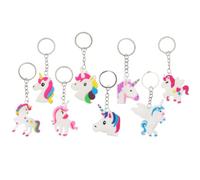 MOBUTOFU 24 llaveros de unicornio: lindos llaveros arcoíris para mochilas, adornos colgantes para mochilas - dulces regalos de cumpleaños para decoración de fiestas